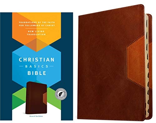 Christian Basics Bible NLT, TuTone (LeatherLike, Brown/Tan, Indexed)
