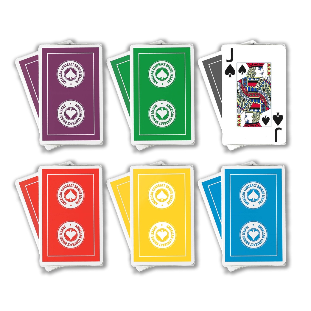 ACBL (American Contract Bridge League) Playing Cards - Jumbo Print - 1 Dozen Decks - Bridge Sized - Plastic Coated