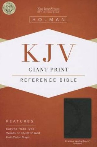 KJV Giant Print Reference Bible, Charcoal LeatherTouch Indexed