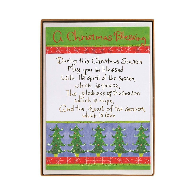 Graphique A Christmas Blessing Boxed Cards — 15 Colorful Holiday Cards Embellished with Gold Foil, Christmas Cards Includes Matching Envelopes and Storage Box, 4.75" x 6.625"
