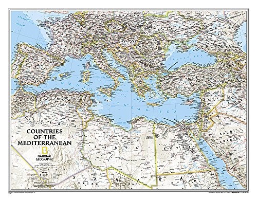 National Geographic: Countries of the Mediterranean Classic Wall Map (30.25 x 23.5 inches) (National Geographic Reference Map)
