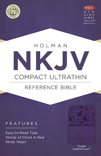 NKJV Compact Ultrathin Bible, Purple LeatherTouch