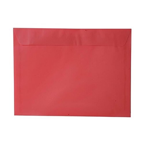 JAM PAPER 9 x 12 Booklet Translucent Vellum Envelopes - Watermelon Red - 25/Pack