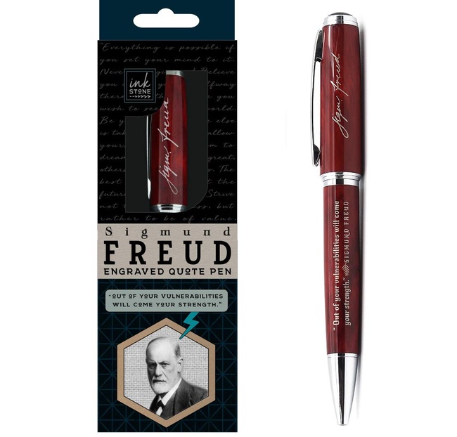 Sigmund Freud Engraved Quote Pen -" Out of Your Vulnerabilities Will Come Your Strength." - Psychology Gifts for Psychologists Guidance Counselors Psychology Students Therapists