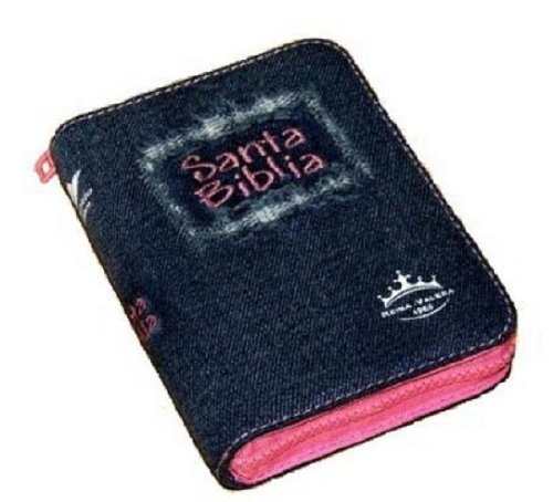 RVR60 Spanish Denim Bible with Pink Zipper & Index (Spanish Edition)