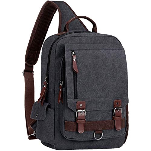 WOWBOX Sling Bag for Men Sling Backpack Laptop Messenger Bag Fit 15.6"