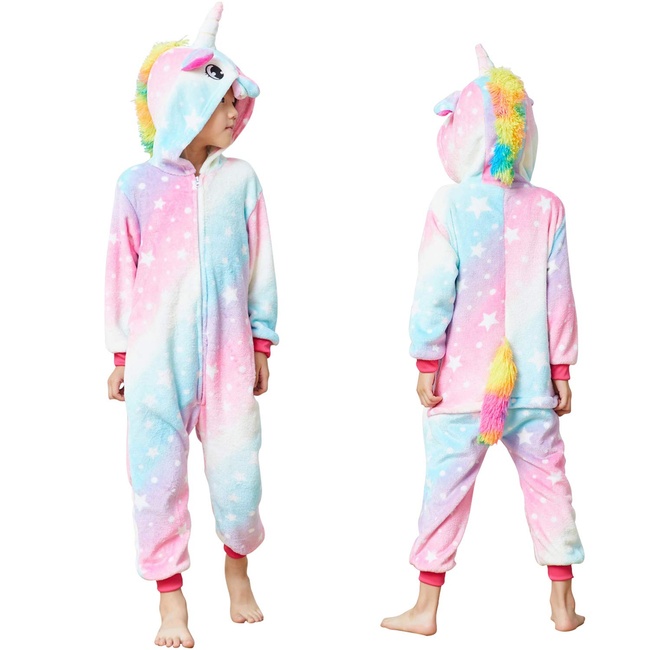 Kids Unisex Unicorn Costume Animal Onesie Pajamas Halloween Christmas Gifts 6t