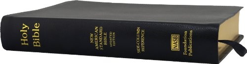 NASB Side-Column Reference Wide Margin Bible; Black Genuine Leather
