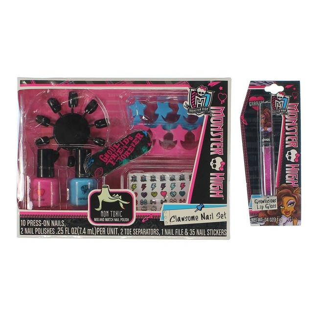 Monster High Children's Girl Play Pretend Nail Set Toy Non Toxic