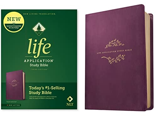 NLT Life Application Study Bible, Third Edition (Red Letter, Leatherlike, Purple)