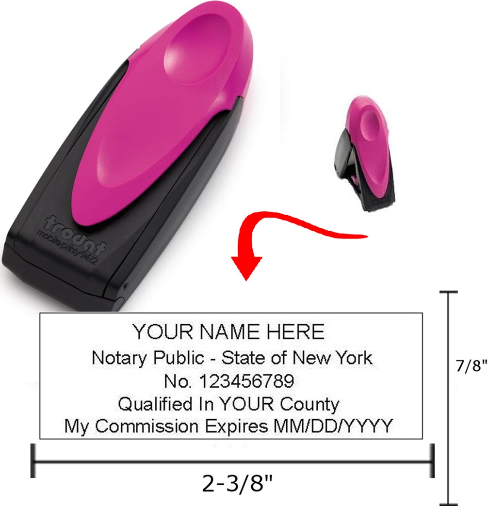 Pink Exclusive Mobile Notary Pocket Stamp | New York