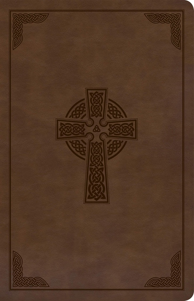 KJV Large Print Personal Size Reference Bible, Brown Celtic Cross LeatherTouch