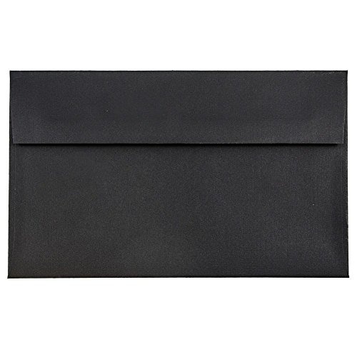 JAM PAPER A9 Premium Invitation Envelopes - 5 3/4 x 8 3/4 - Black Linen - Bulk 250/Box