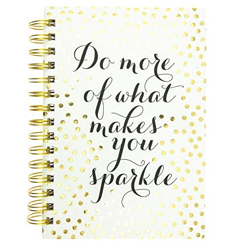 Graphique Designer Notebooks - "Do More of What Makes You Sparkle" - Spiral Bound Writing Journals for Offices, Schools, Classrooms, and More - Hard Cover with 160 Ruled Pages (6.25" x 8.25")