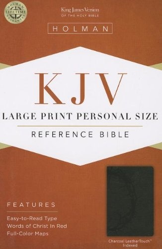 KJV Large Print Personal Size Reference Bible, Charcoal LeatherTouch Indexed