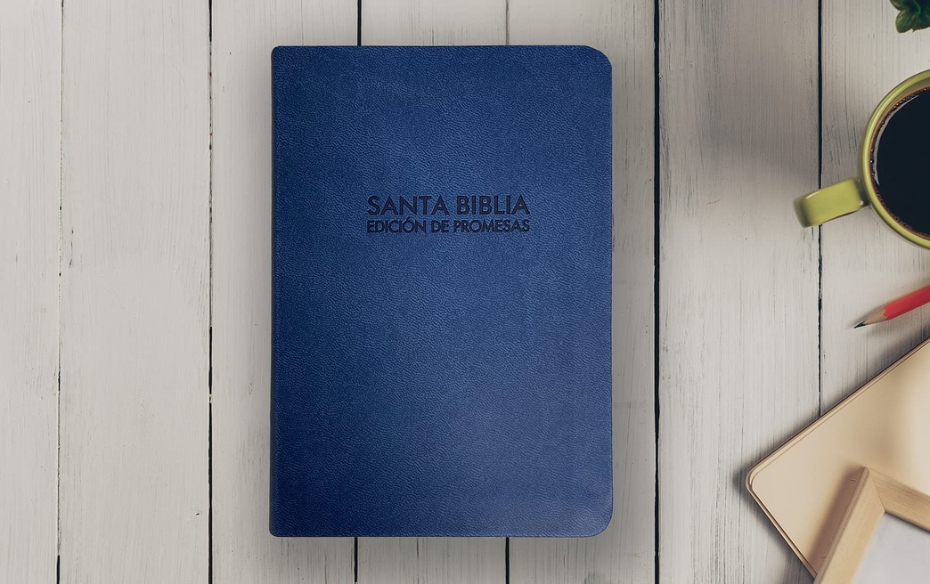 Santa Biblia de Promesas Reina Valera 1960 / Compacta / Piel especial color azul (Spanish Edition)