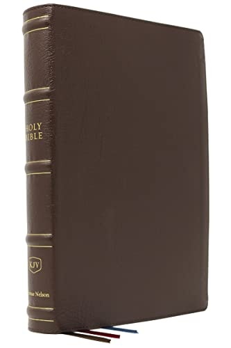 KJV, Large Print Verse-By-Verse Reference Bible, Maclaren Series, Genuine Leather, Brown, Thumb Indexed, Comfort Print