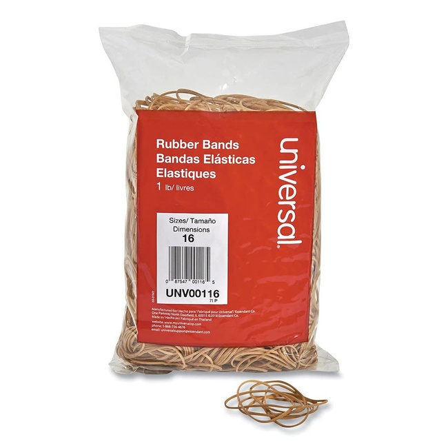 Universal 00116 Rubber Bands, Size 16, 2-1/2 x 1/16, 1900 Bands/1lb Pack
