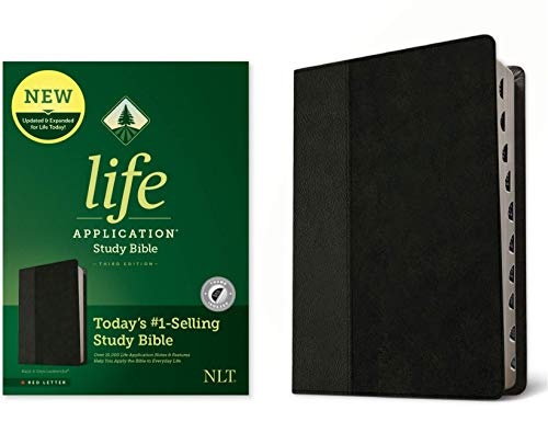 NLT Life Application Study Bible, Third Edition (Red Letter, LeatherLike, Black/Onyx, Indexed)