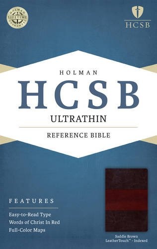 HCSB Ultrathin Reference Bible, Saddle Brown LeatherTouch Indexed