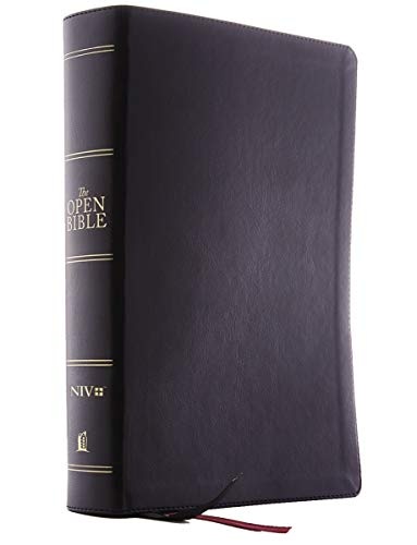The NIV, Open Bible, Leathersoft, Black, Red Letter Edition, Comfort Print