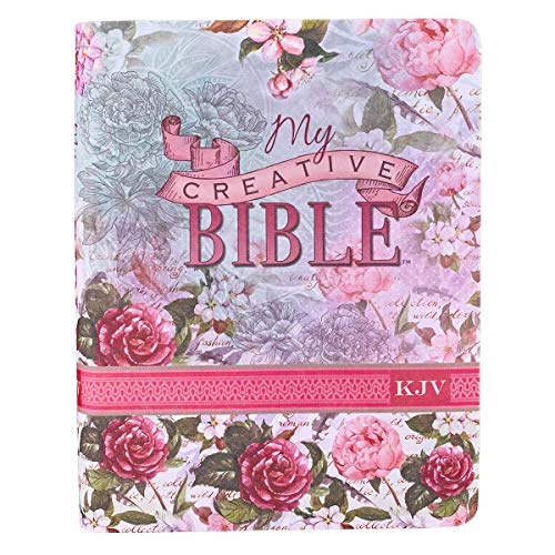 KJV Holy Bible, My Creative Bible, Silky Floral Flexcover Journaling Bible w/Ribbon Marker, 400 Scripture Illustrations to Color, King James Version