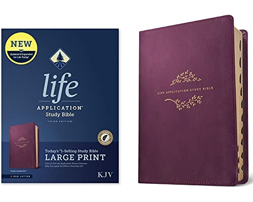 KJV Life Application Study Bible, Third Edition, Large Print (Red Letter, Leatherlike, Purple, Indexed)