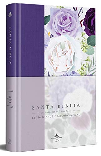 Biblia Reina Valera 1960 letra grande. Tapa Dura, Tela morada con flores, tamaÃ±o manual / Spanish Bible RVR 1960. Handy Size, with cloth spine in purple and f (Spanish Edition)