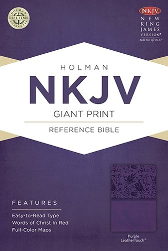 NKJV Giant Print Reference Bible, Purple LeatherTouch