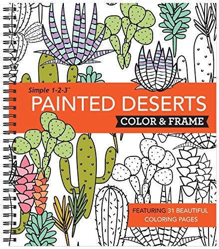 Color & Frame - Painted Deserts (Adult Coloring Book)