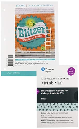 Intermediate Algebra for College Students, Loose-Leaf Edition Plus MyLab Math with Pearson eText -- 18 Week Access Card Package, 7e