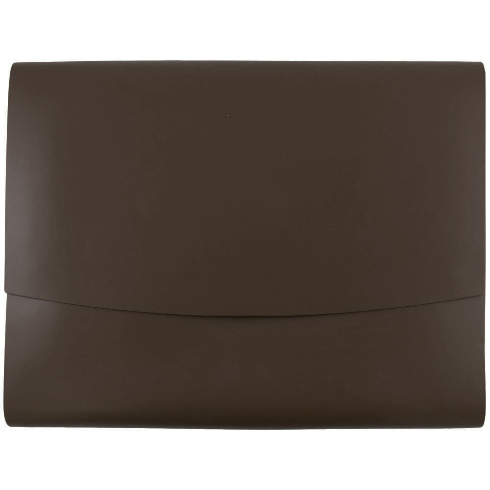 JAM PAPER Italian Leather Portfolios with Snap Closure - 10 1/2 x 13 x 3/4 - Dark Brown - Sold Individually