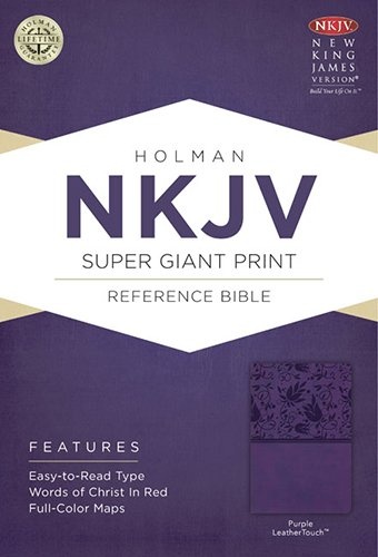 NKJV Super Giant Print Reference Bible, Purple LeatherTouch