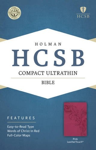 HCSB Compact Ultrathin Bible, Pink LeatherTouch