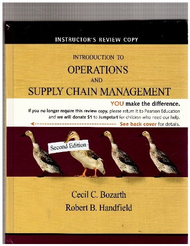 Introduction To Operations And Supply Chain Management Intructors