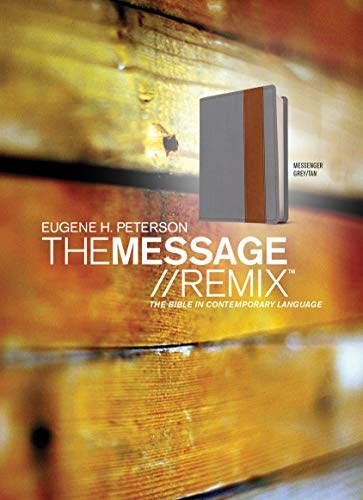 The Message//REMIX (Leather-Look, Grey/Tan): The Bible in Contemporary Language