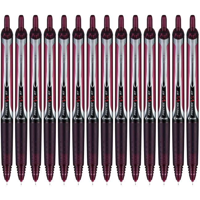 PILOT Precise V5RT Retractable Rolling Ball Stick Pens, Extra Fine Point, Burgundy, 14 Count (13299)