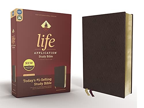 NIV, Life Application Study Bible, Third Edition, Bonded Leather, Burgundy, Red Letter