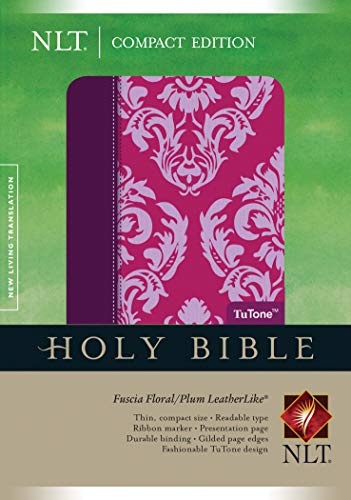 Compact Edition Bible NLT, Floral TuTone (LeatherLike, Fuchsia Floral/Plum)