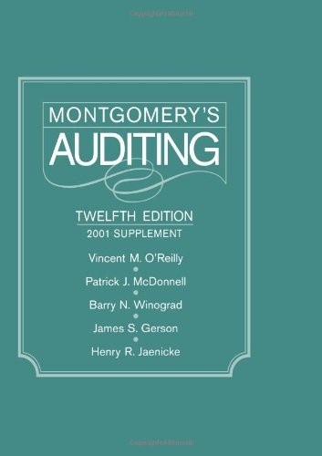 Montgomery's Auditing, 2001 Supplement