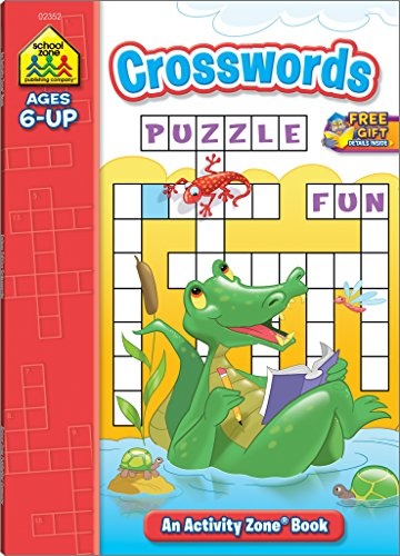 School Zone - Crosswords Workbook - 64 Pages, Ages 6+, Word Puzzles, Vocabulary, Spelling, and More (School Zone Activity ZoneÂ® Workbook Series) (Deluxe Edition 64-Page)