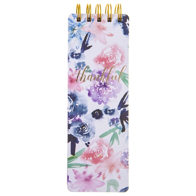 Graphique Reporter Journal, Religious Floral Design, Embellished Gold Foil Portable Notebook, 150 Lined Sheets, 3" x 8.75" - Perfect for Note Taking, List Making and Much More, Model Number: WLP179