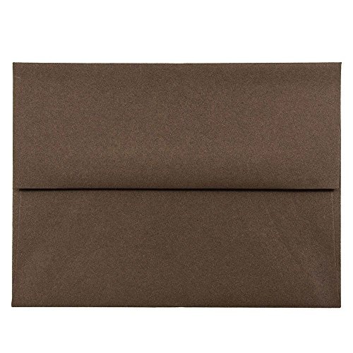 JAM PAPER A2 Premium Invitation Envelopes - 4 3/8 x 5 3/4 - Chocolate Brown Recycled - 50/Pack