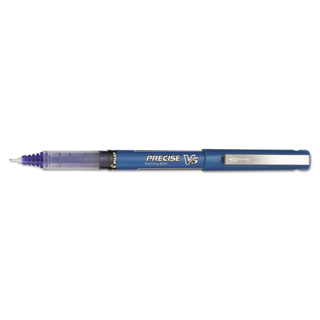 Pilot 35335 Precise V5 Roller Ball Stick Pen, Precision Point, Blue Ink.5mm, Dozen