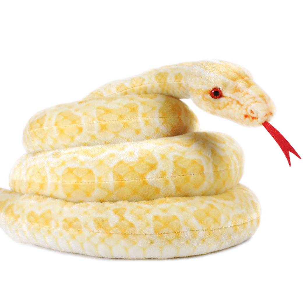 Alba The Albino Burmese Python - 100 Inch Long Stuffed Animal Plush Snake - by Tiger Tale Toys