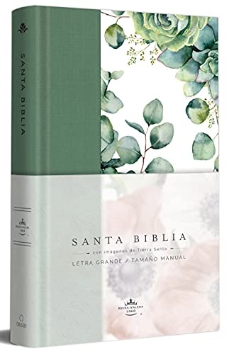 Biblia RVR 1960 letra grande Tapa dura y tela verde con flores tamaÃ±o manual / B ible RVR 1960 Handy Size Large Print Hardcover Cloth with Green Floral (Spanish Edition)