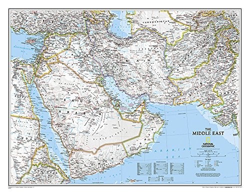 National Geographic: Middle East Classic Wall Map (30.25 x 23.5 inches) (National Geographic Reference Map)