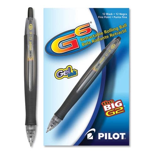 Pilot G6 Gel Pen - Pen Point Size: 0.7mm - Ink Color: Black - Barrel Color: Black - 1 Each