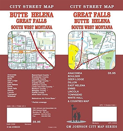 Butte / Helena / Great Falls, Montana Street Map