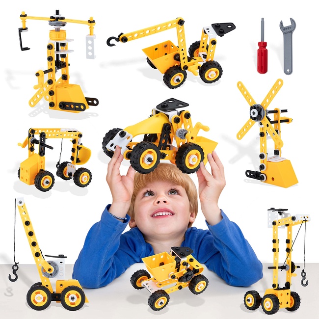 Tinone 100 PCS 8-in-1 STEM Building Toys - Learning Construction Toys for 5-Year-Old Boys, Erector Set Building Blocks Educational Toys for Kids 5-7, STEM Toys Gifts for 4 5 6 7 8-Year-Old Boys Girls